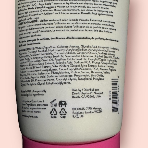 Drunk Elephant T.L.C. Happi Scalp Scrub
180 ml 6 fl oz PH 3.7 10% AHA BHA Blend - Picture 8 of 13